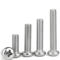 2mm Cross Recessed Pan Round Head 304 Screws Stainless Steel Phillips Machine Bolts M2 x 3 4 5 6 8 10 12 14 25 30 35 40 45 50mm