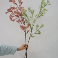 Artificial Asparagus Fern Leaves Branch Fake Flower Home Office Green Plastic Decorative Plant