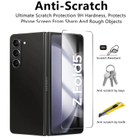 กระจกนิรภัยใสกันรอยหน้าจอ, 9H, สำหรับ Samsung Galaxy Z พับ 5, Z พับ 4, Z พับ 3, 2PCS, ภายนอก