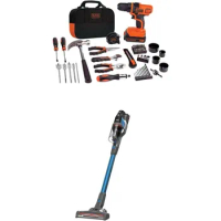 BLACK+DECKER 20V MAX Drill/Home Tool Kit with POWERSERIES Extreme Cordless Stick Vacuum, Blue (LDX120PK &amp; BSV2020G)