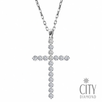 【City Diamond 引雅】『十字救贖』14K十字架造型天然鑽石項鍊