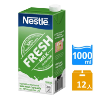 即期品【Nestle 雀巢】全脂牛奶 1000mlx12罐(箱購;賞味期:24/8/13)