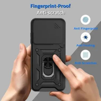 Case Vivo V60 5G Slide Camera Lens Protection Ring Stand Hybrid Shockproof Back Cover Anti Jatuh Pre