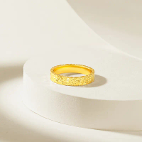 ZHOU LIU FU S925 Sterling Silver Ring Diamond-Cut Ring Jewelry Hypoallergenic Minimalist Statement R