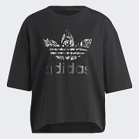 Adidas T-shirt Graphic [IC6065] 女 短袖上衣 T恤 運動 休閒 蛇皮印花 舒適 黑
