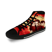 Twilight Saga Movie Vampire Casual Funny Cloth 3D Print High Top Canvas Fashion Shoes Men Women Lightweight Breathable Sneakers