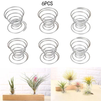 6Pcs Flower Pot Stainless Steel Air Plant Stand Container Tillandsia Holder
