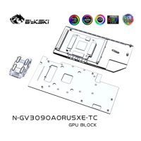 Bykski GPU Block for Gigabyte Aorus RTX3090/3080/3080TI XTREME Backplane Water Cooling Video Card/Full Cover Copper Radiator