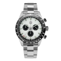 San Martin Stainless Steel Mens Chronograph Quartz Watch Business Classic Swiss Ronda Sapphire Ceramic Luminous Diver Watch