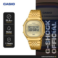 Casio General A140WEG-9ADF Casio Vintage Jam Tangan Unisex Digital Stainless Steel Gold Original Gol