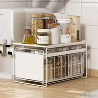 單層廚房抽拉式置物架水槽下收納調味料用品可推拉櫥櫃內分層伸縮
