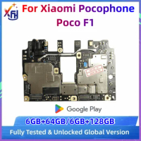 Motherboard for Xiaomi Pocophone Poco F1, Original Mainboard, with Google Playstore Installed, 64GB, 128GB ROM