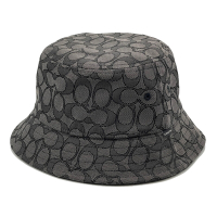 COACH經典C LOGO織布漁夫帽(黑灰)