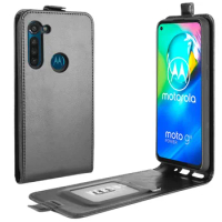 XT2041-1 Case for Motorola Moto G8 Power (6.4in) Cover Down Open Style Flip Leather Covers Thick Solid Card Slot Black G8Power