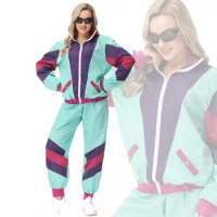 Music Festival Disco Retro Trend Party Stage Clothes 80s Clothing Tracksuit Jacket And Pants