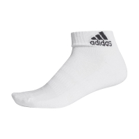 【adidas 愛迪達】襪子 Cushioned Ankle 白 黑 白襪 短筒襪 短襪 單雙入 愛迪達(DZ9367)