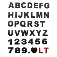 45mm Matt Black Metal 3D DIY Alphabet Letter Number Emblem Motor Car Sticker Badge for Toyota Honda 