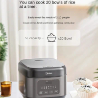 220V Midea New Rice Cooker Kitchen Appliances Smart 5L Large Capacity Household Multi-Function Rice Cooker 3-6 People