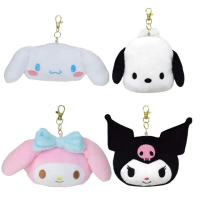 【小禮堂】Sanrio 三麗鷗 絨毛大臉造型伸縮票卡包 大臉款 美樂蒂 酷洛米 大耳狗 帕恰狗(平輸品)