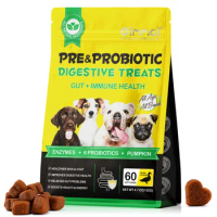 Pre Probiotics for Dogs Support Gut Health Itchy Skin Allergies Yeast Balance Immunity Probiotics and Digestive Enzymes 60 Chews