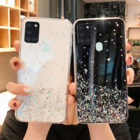 Glitter Phone Case For Samsung galaxy A21S Case Bling Glitter Soft Back Cover to on For SAMSUNG A21S A 21S A21 S A217F cases