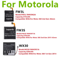 Original 360 Sport 360SP Battery For Motorola Moto 360 2nd Gen 2015 42mm FW3S 270mAh Smart Watch 360S / FW3L 375mAh 46MM WX30
