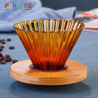 Glass Coffee Dripper Coffee Server Set V02 Coffee Funnel Dripper Wooden 600ml Heat Resistant Coffee Pot Pour Over Coffee Set