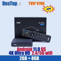 4K UHD BT Smart Set Top TV Box Android 11.0 TVIP 706 2GB 8GB Amlogic S905W2 2.4/5G WIFI H.265 Upgrade From Tvip705 IPTV Box