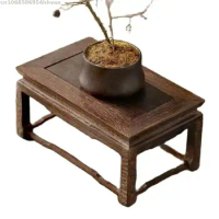 Solid Wood Carving Incense Burner Base Tea Set Flower Pot Stand Vertical Flower Home Zen Buddha Statue Baseincense Burner Base