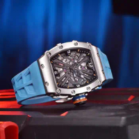 Pagani Designs 2023 Stylish Men's Framework Quartz Watch Luxury Sapphire Sports Rubber Strap Waterproof 50Mwatch For Men Reloj H