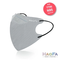 口罩【HAOFA】N95 3D 氣密型立體口罩 晨霧灰 五層 兒童款(小臉女性也適用) 50入/盒 台灣製造 MIT