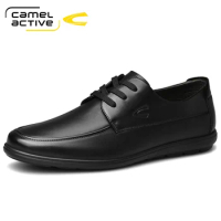 Camel Active New Men's Quality Leather Shoes British Business Lace up Fashion Black Soft Leather Man Split Leather Dress Shoes