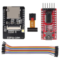 ESP32 CAM WiFi Bluetooth Development Board With OV2640 2MP Camera + FT232RL FTDI + 40Pin Jumper Wire For Arduino Raspberry Pi