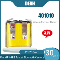 1-4PCS 401010 3.7V 30mAh Lithium Polymer Li-Po Rechargebale Battery For I7 i8 i9 i10 i12 GPS MP3 Bluetooth Headsets Smart Watch