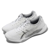 【asics 亞瑟士】排球鞋 GEL-Tactic 12 女鞋 男鞋 白 銀 回彈 羽球鞋 室內運動 亞瑟士(1072A092100)