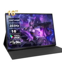 16 inch 165Hz 2.5K Portable Monitor 2560x1600 100%SRGB Gaming Extended Display IPS Panel Screen For Switch/xbox /Xiaomi/xbox
