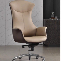 Shell chair Boss chair Comfortable sedentary ergonomic leather chair Business computer chair Home study office chair