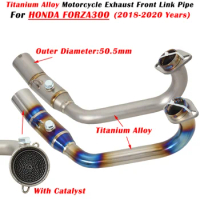 For FORZA 300 350 2018 2019 2020 Motorcycle Exhaust Escape System Modified Muffler Titanium 51mm Front Link Pipe With Catalyst