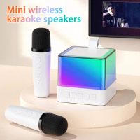 Dual Microphone Karaoke Machine Portable System Wireless Portable Speaker Multi-function Karaoke Music Player for Home Adults