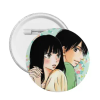 Custom Kimi Ni Todoke Pin Back Buttons Customize Cartoon Girl Manga Brooch Badge for Clothes Pinback Birthday Gift