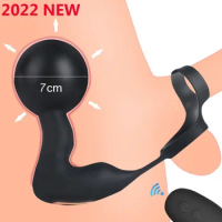 Wireless remote control men inflatable butt plugs prostate massager vibrator with ring vibrator plug