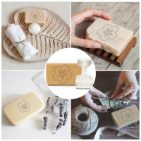 1PC Plastic Stamps DIY Soap Molds Supplies Square Sakura Pattern 28x28x18mm