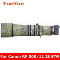 For Canon RF 800mm F11 IS STM Waterproof Lens Camouflage Coat Rain Cover Lens Protective Case Nylon Guns Cloth