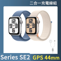 二合一充電線組【Apple】Apple Watch SE2 2023 GPS 44mm(鋁金屬錶殼搭配運動型錶環)
