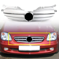 Car Front Grille 3 FinStyle Upper Bumper Grill For Mercedes Benz R170 SLK-Class W170 1998 1999 2000 2001 2002 2003 2004