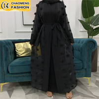 Eid Mubarak fesyen Kimoni Dubai Abaya Kaftan pakaian islam turki Muslim untuk wanita Cardigan fesyen pakaian Muslim