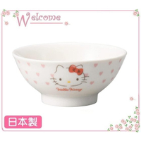 asdfkitty*日本製 金正陶器 KITTY粉愛心 陶瓷碗/小菜碗/醬料碗/茶碗-可微波