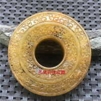 古玩岫玉吊墜工藝玉雕掛件古玉老玉復古玉佩腰墜玉器把件做舊玉石