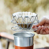 Collapsible Pour Over Coffee Dripper Filter Holder Coffee Filter Stainless Steel Cone Pour Over Coffee V60 Dripper Stand Holder