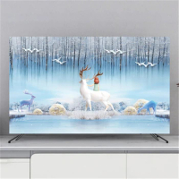 Custom 32" - 85" inch Decorative Hood Cover for Screen LCD TV PC Tree Elk